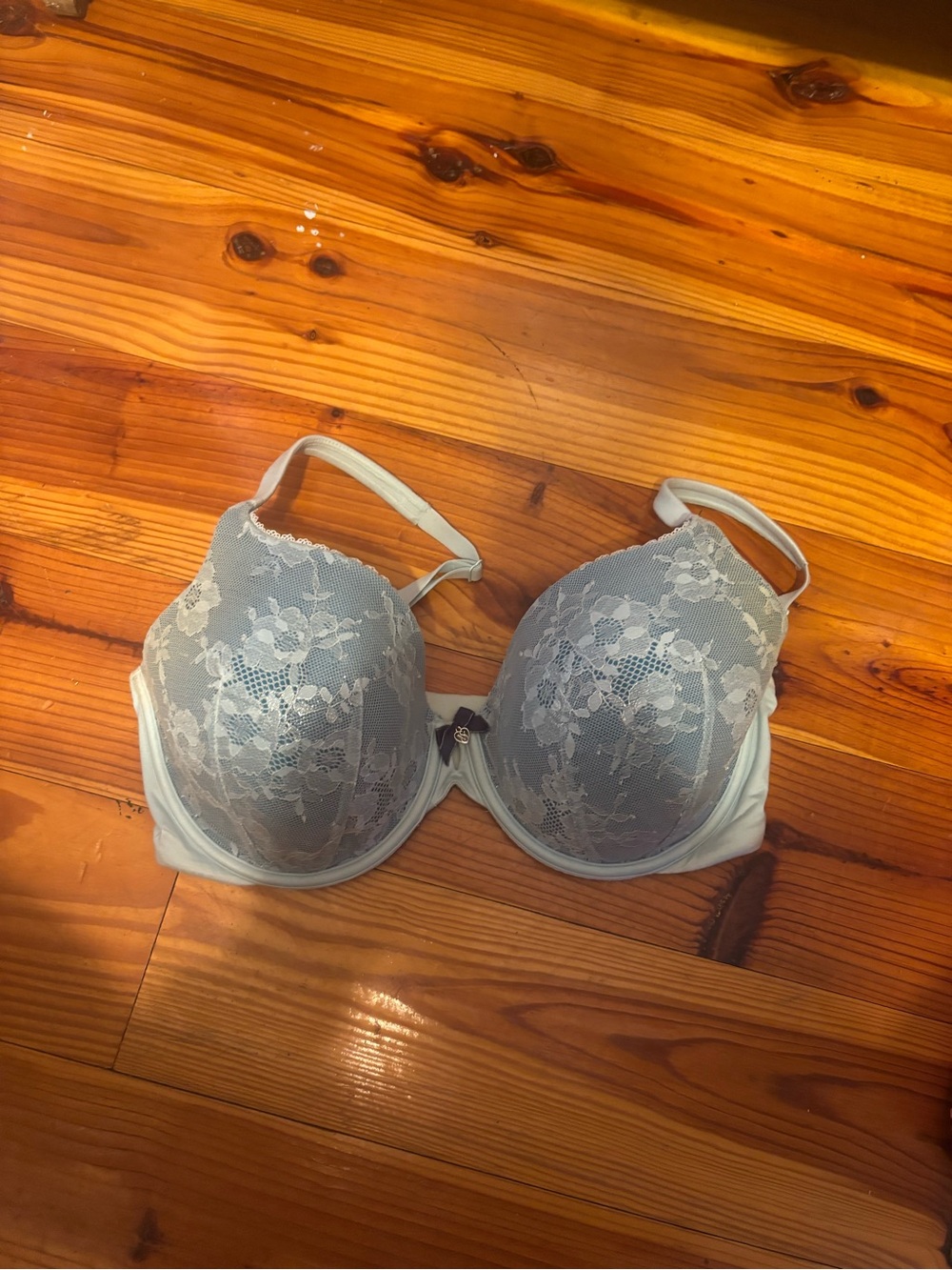 Victoria's Secret Light Blue Sparkly  Lace Push-Up Bra